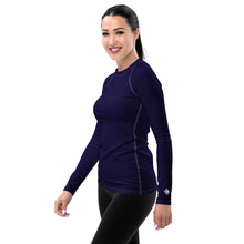 Timeless Style: Solid Color Rash Guard for Women - Midnight Blue Exclusive Long Sleeve Rash Guard Solid Color Womens