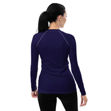Timeless Style: Solid Color Rash Guard for Women - Midnight Blue Exclusive Long Sleeve Rash Guard Solid Color Womens