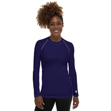 Timeless Style: Solid Color Rash Guard for Women - Midnight Blue Exclusive Long Sleeve Rash Guard Solid Color Womens