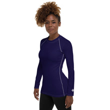 Timeless Style: Solid Color Rash Guard for Women - Midnight Blue Exclusive Long Sleeve Rash Guard Solid Color Womens