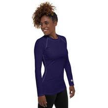 Timeless Style: Solid Color Rash Guard for Women - Midnight Blue Exclusive Long Sleeve Rash Guard Solid Color Womens