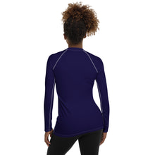 Timeless Style: Solid Color Rash Guard for Women - Midnight Blue Exclusive Long Sleeve Rash Guard Solid Color Womens
