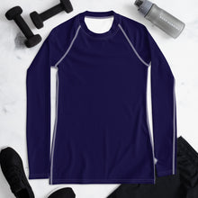 Timeless Style: Solid Color Rash Guard for Women - Midnight Blue Exclusive Long Sleeve Rash Guard Solid Color Womens