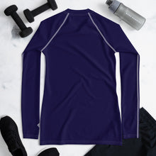 Timeless Style: Solid Color Rash Guard for Women - Midnight Blue Exclusive Long Sleeve Rash Guard Solid Color Womens