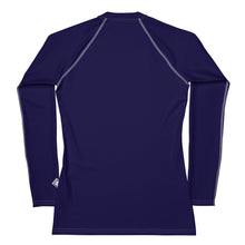 Timeless Style: Solid Color Rash Guard for Women - Midnight Blue Exclusive Long Sleeve Rash Guard Solid Color Womens