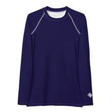 Timeless Style: Solid Color Rash Guard for Women - Midnight Blue Exclusive Long Sleeve Rash Guard Solid Color Womens