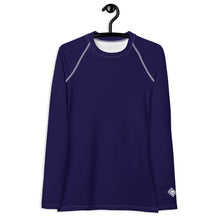 Timeless Style: Solid Color Rash Guard for Women - Midnight Blue Exclusive Long Sleeve Rash Guard Solid Color Womens