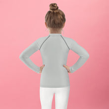 Tiny Trendsetter: Girls' Long Sleeve Solid Color Rash Guards - Smoke Exclusive Girls Kids Long Sleeve Rash Guard Solid Color