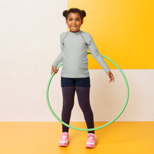 Tiny Trendsetter: Girls' Long Sleeve Solid Color Rash Guards - Smoke Exclusive Girls Kids Long Sleeve Rash Guard Solid Color