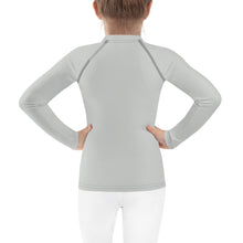 Tiny Trendsetter: Girls' Long Sleeve Solid Color Rash Guards - Smoke Exclusive Girls Kids Long Sleeve Rash Guard Solid Color