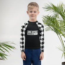 Train in Style: Boy's Houndstooth BJJ Rash Guard - Long Sleeve Boys Exclusive Houndstooth Kids Long Sleeve Rash Guard
