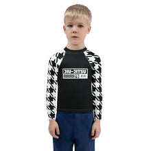 Train in Style: Boy's Houndstooth BJJ Rash Guard - Long Sleeve Boys Exclusive Houndstooth Kids Long Sleeve Rash Guard