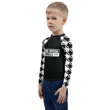 Train in Style: Boy's Houndstooth BJJ Rash Guard - Long Sleeve Boys Exclusive Houndstooth Kids Long Sleeve Rash Guard