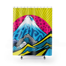 Transform Your Bathroom with Mt Fuji Pop Art Shower Curtain - Vibrant and Stylish 001 Bath Bathroom Exclusive Home & Living Indoor Mt Fuji Pop Art