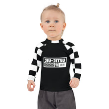 Trendy Tots: Girls' Checkered Long Sleeve Rash Guard - Noir Jiu-Jitsu Checkered Exclusive Girls Kids Long Sleeve Rash Guard