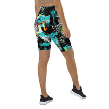 Tropical Tempo: Women's Mile After Mile Biker Shorts - Tropical Thunder 001 Exclusive Leggings Running Shorts Tights Womens