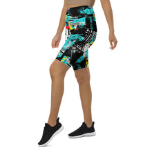 Tropical Tempo: Women's Mile After Mile Biker Shorts - Tropical Thunder 001 Exclusive Leggings Running Shorts Tights Womens