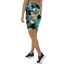 Tropical Tempo: Women's Mile After Mile Biker Shorts - Tropical Thunder 001 Exclusive Leggings Running Shorts Tights Womens
