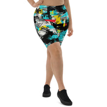 Tropical Tempo: Women's Mile After Mile Biker Shorts - Tropical Thunder 001 Exclusive Leggings Running Shorts Tights Womens