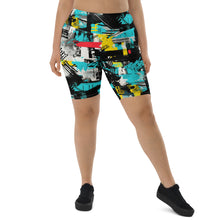 Tropical Tempo: Women's Mile After Mile Biker Shorts - Tropical Thunder 001 Exclusive Leggings Running Shorts Tights Womens
