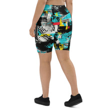 Tropical Tempo: Women's Mile After Mile Biker Shorts - Tropical Thunder 001 Exclusive Leggings Running Shorts Tights Womens