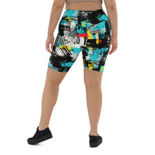 Tropical Tempo: Women's Mile After Mile Biker Shorts - Tropical Thunder 001 Exclusive Leggings Running Shorts Tights Womens
