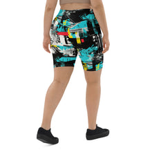 Tropical Tempo: Women's Mile After Mile Biker Shorts - Tropical Thunder 001 Exclusive Leggings Running Shorts Tights Womens