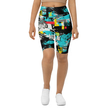 Tropical Tempo: Women's Mile After Mile Biker Shorts - Tropical Thunder 001 Exclusive Leggings Running Shorts Tights Womens
