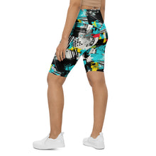 Tropical Tempo: Women's Mile After Mile Biker Shorts - Tropical Thunder 001 Exclusive Leggings Running Shorts Tights Womens