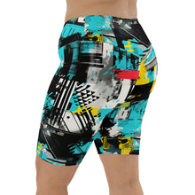 Tropical Tempo: Women's Mile After Mile Biker Shorts - Tropical Thunder 001 Exclusive Leggings Running Shorts Tights Womens