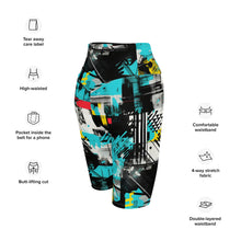 Tropical Tempo: Women's Mile After Mile Biker Shorts - Tropical Thunder 001 Exclusive Leggings Running Shorts Tights Womens