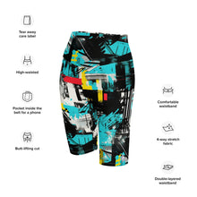 Tropical Tempo: Women's Mile After Mile Biker Shorts - Tropical Thunder 001 Exclusive Leggings Running Shorts Tights Womens