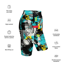 Tropical Tempo: Women's Mile After Mile Biker Shorts - Tropical Thunder 001 Exclusive Leggings Running Shorts Tights Womens