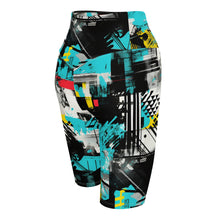 Tropical Tempo: Women's Mile After Mile Biker Shorts - Tropical Thunder 001 Exclusive Leggings Running Shorts Tights Womens