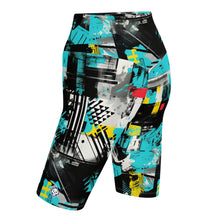 Tropical Tempo: Women's Mile After Mile Biker Shorts - Tropical Thunder 001 Exclusive Leggings Running Shorts Tights Womens