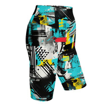 Tropical Tempo: Women's Mile After Mile Biker Shorts - Tropical Thunder 001 Exclusive Leggings Running Shorts Tights Womens