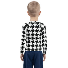 Ultimate Performance: Boy's Houndstooth Long Sleeve BJJ Rash Guard Boys Exclusive Houndstooth Kids Long Sleeve Rash Guard Swimwear