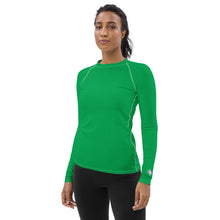Understated Elegance: Solid Color Long Sleeve Rash Guard for Women - Jade Exclusive Long Sleeve Rash Guard Solid Color Swimwear Womens