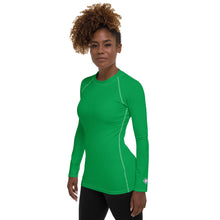 Understated Elegance: Solid Color Long Sleeve Rash Guard for Women - Jade Exclusive Long Sleeve Rash Guard Solid Color Swimwear Womens