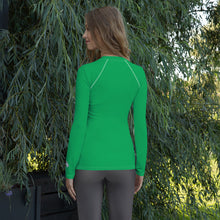 Understated Elegance: Solid Color Long Sleeve Rash Guard for Women - Jade Exclusive Long Sleeve Rash Guard Solid Color Swimwear Womens