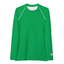Understated Elegance: Solid Color Long Sleeve Rash Guard for Women - Jade Exclusive Long Sleeve Rash Guard Solid Color Swimwear Womens