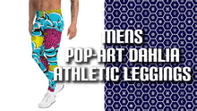 Unleash Your Inner Pop Art Fan with Men's Dahlia Print Athletic Leggings 002 Dahlia Exclusive Fitness Grappling Leggings Mens Pants Pop Art Running trousers Yoga