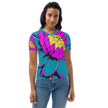 Unleash Your Inner Pop Art Fan with Women's Dahlia Print BJJ Short Sleeve Rash Guard 001 Dahlia Exclusive Flower Rash Guard Running Short Sleeve Swimwear Tees Womens Yoga