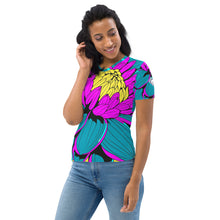 Unleash Your Inner Pop Art Fan with Women's Dahlia Print BJJ Short Sleeve Rash Guard 001 Dahlia Exclusive Flower Rash Guard Running Short Sleeve Swimwear Tees Womens Yoga