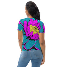 Unleash Your Inner Pop Art Fan with Women's Dahlia Print BJJ Short Sleeve Rash Guard 001 Dahlia Exclusive Flower Rash Guard Running Short Sleeve Swimwear Tees Womens Yoga