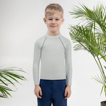 Urban Adventures: Kid's Long Sleeve Rash Guards in Solid Color - Smoke Boys Exclusive Kids Long Sleeve Rash Guard Solid Color