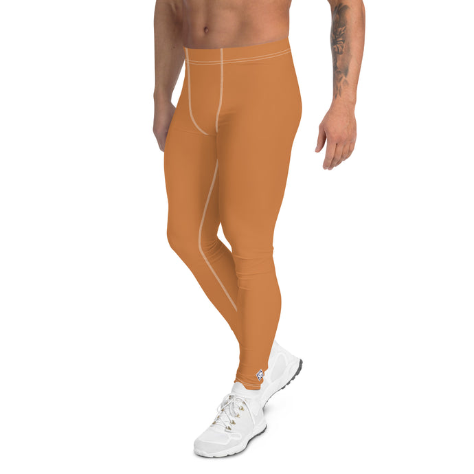 Urban Chic: Solid Color Workout Leggings for Him - Raw Sienna Exclusive Leggings Mens Pants Solid Color trousers