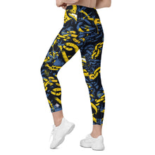 Urban Chic Strides: Women's Mile After Mile Golden Chains 002 Running Leggings Exclusive Leggings Running Tights Womens