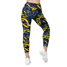 Urban Chic Strides: Women's Mile After Mile Golden Chains 002 Running Leggings Exclusive Leggings Running Tights Womens