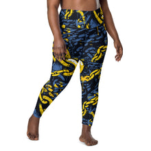 Urban Chic Strides: Women's Mile After Mile Golden Chains 002 Running Leggings Exclusive Leggings Running Tights Womens